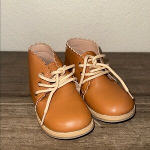 SweetHoney Tan Kids Lace-Up Boots